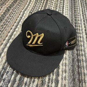 Miller Genuine Draft Hat NBA Beer Black Snapback Baseball Cap